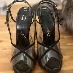 Vintage Lucite Wedge Shoes 1960 / 1970